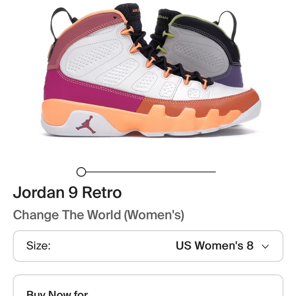 Jordan 9 Retro Change the World Multicolor Sneakers